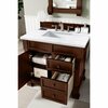 James Martin Vanities Brookfield 36in Single Vanity, Warm Cherry w/ 3 CM Arctic Fall Solid Surface Top 147-114-5586-3AF